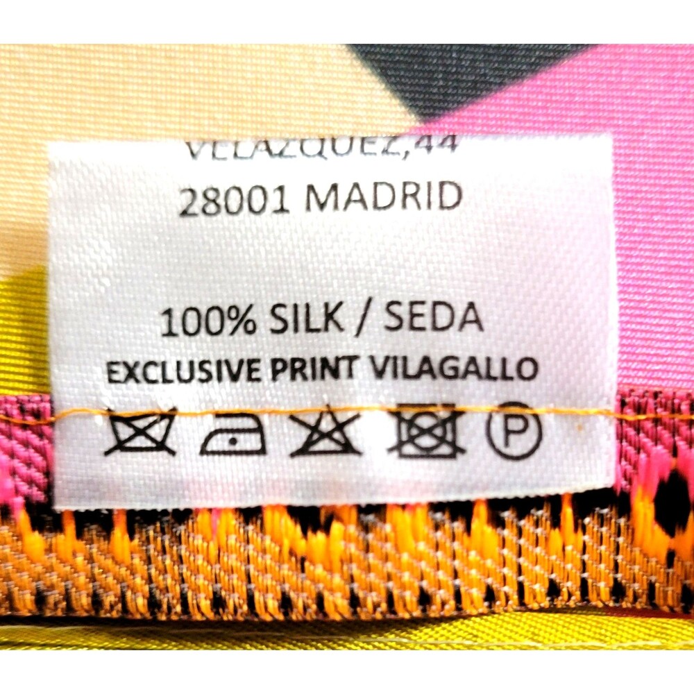 VILAGALLO Women 100% Silk Long Scarf Multicolor Rectangle - Picture 5 of 7
